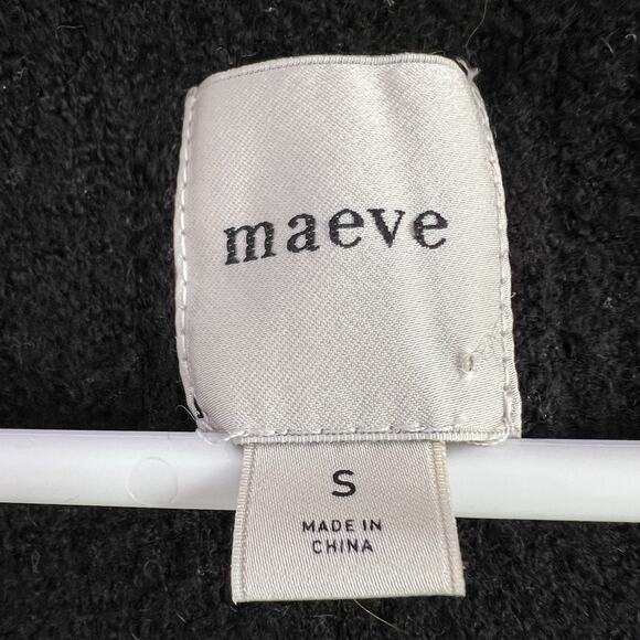 Maeve Womens Wool Blend V Neck Hourglass Cardigan Black Sz S Ribbed Knit - Picture 7 of 13